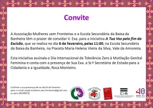 Convite A Tua Voz pelo Fim da Excisão na ESBB